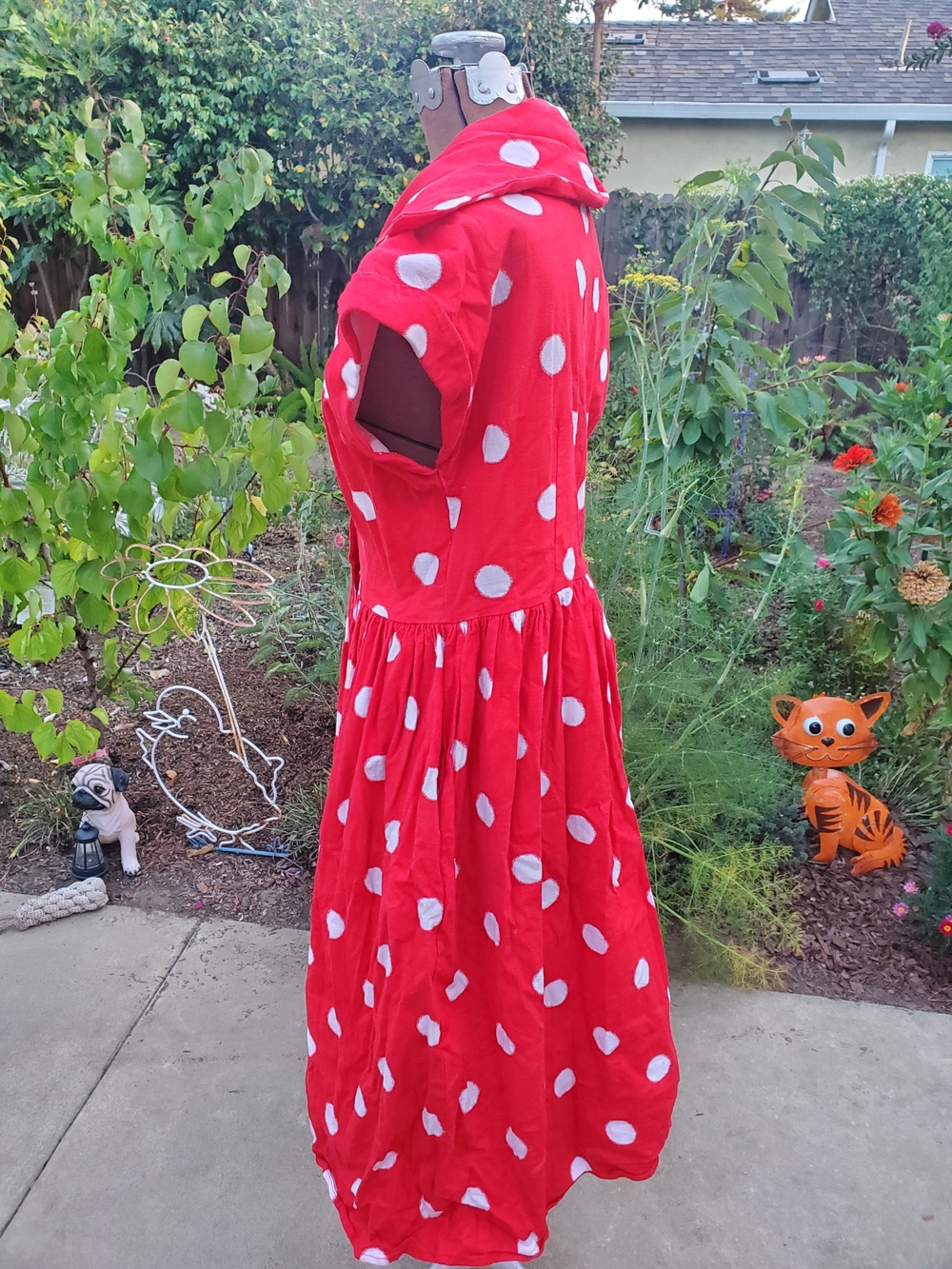 Collectif Polka Dot Midi Dress in Red & White Size XL (UK 16) - Picture 5 of 9